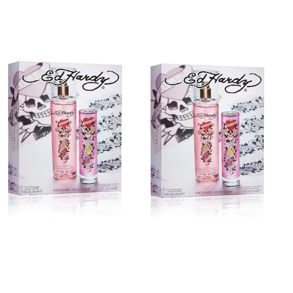 ED HARDY Women's Perfume Fragrance Set, Eau De Parfum & Fragrance Body Mist, 2 Piece Set (Pack of 2)