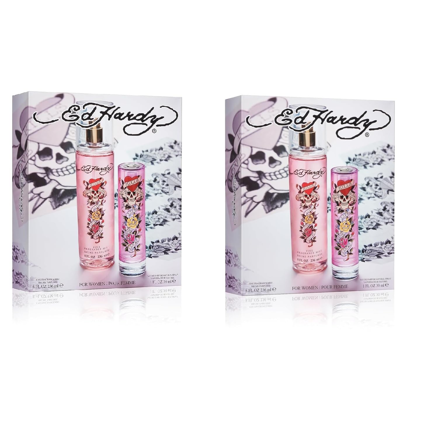 ED HARDY Women's Perfume Fragrance Set, Eau De Parfum & Fragrance Body Mist, 2 Piece Set (Pack of 2)