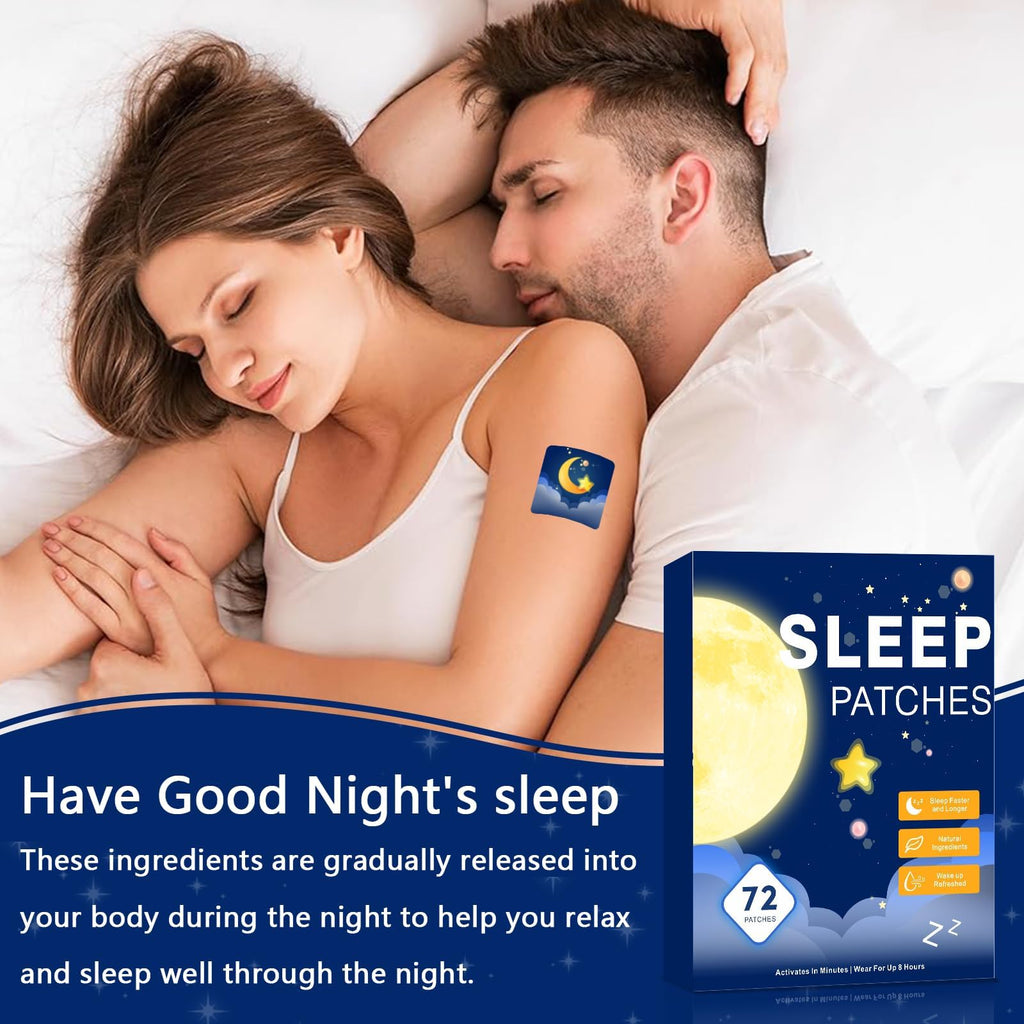 Yongsenina Sleep Patches, 72Pack Sleep Patches for Adults Extra Strength, Natural Plant Based Sleep Support, Easy to Use with Melatonin & Valerian for Night Rest AWW1