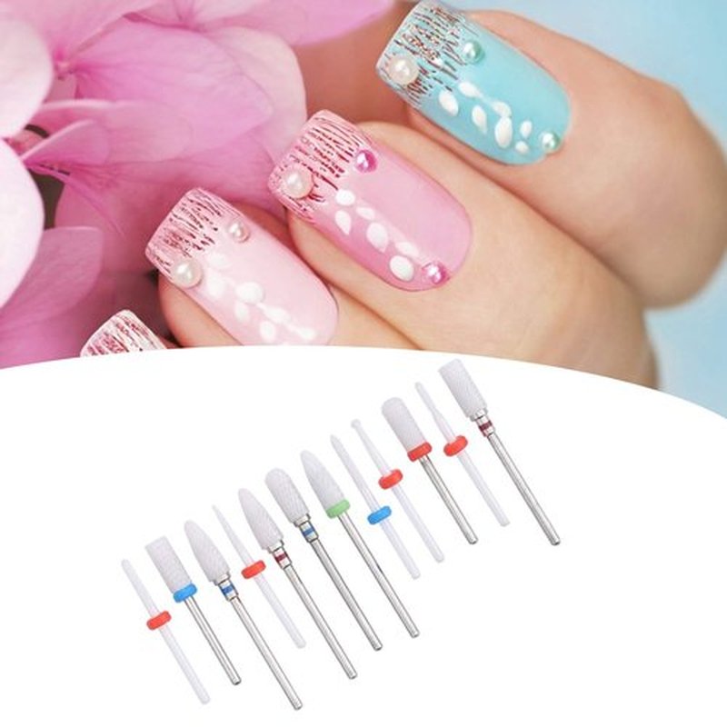 Ceramic Nail Drill Bits 12Pcs Set, Ceramic Milling Cutter Nail Drill Bit for Electric Grinding Machine, Nail Drill Bits Set for Acrylic Gel Nails Professional Burrs