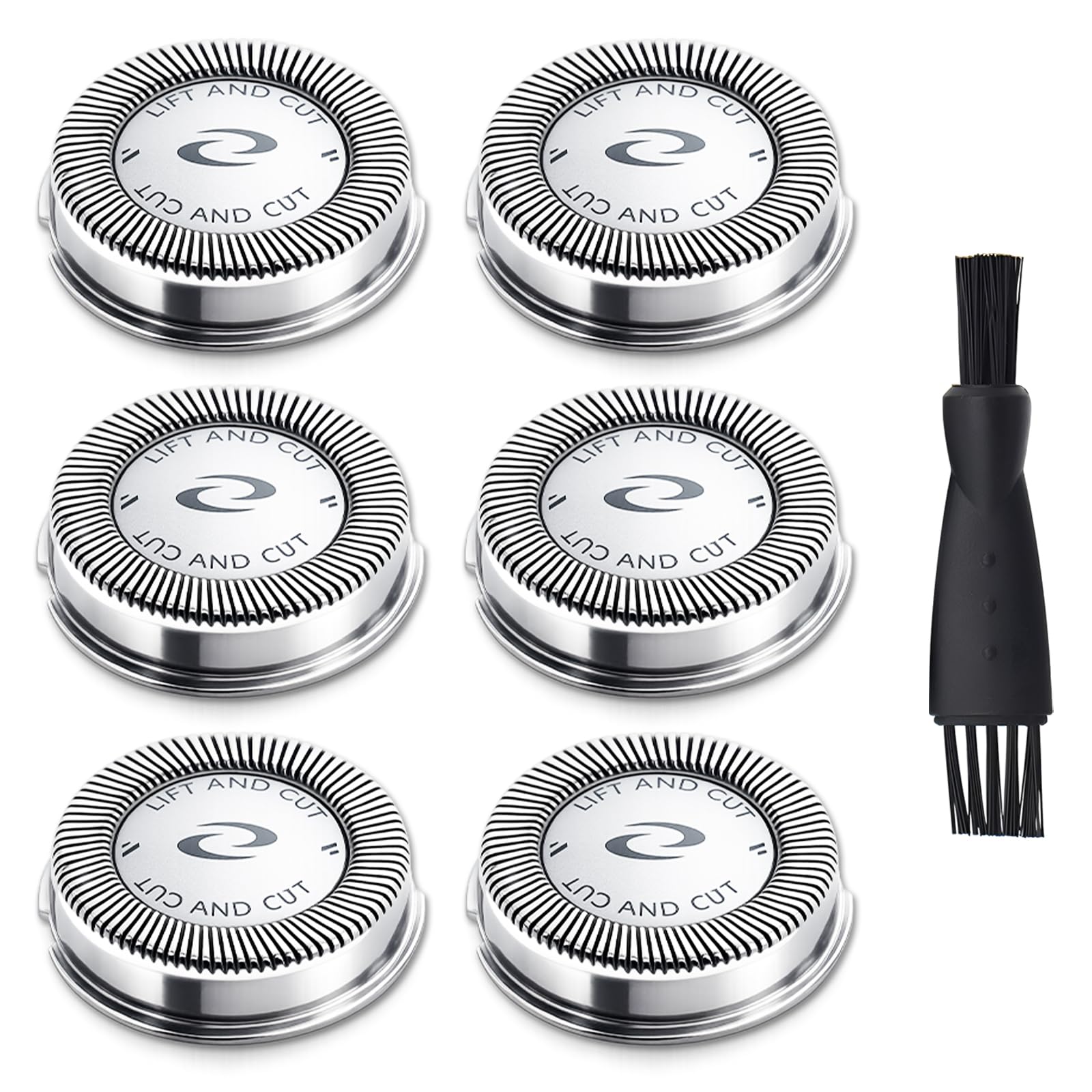 Poweka 6pcs HQ56 Replacement Shaver Heads for HQ3 HQ4 HQ55 HQ56 HQ6,Razor Shaving Heads Blade Compatible with Philipss Norelcos HQ300 HQ442 HQ916 HS190 HQ6990 Electric Shavers