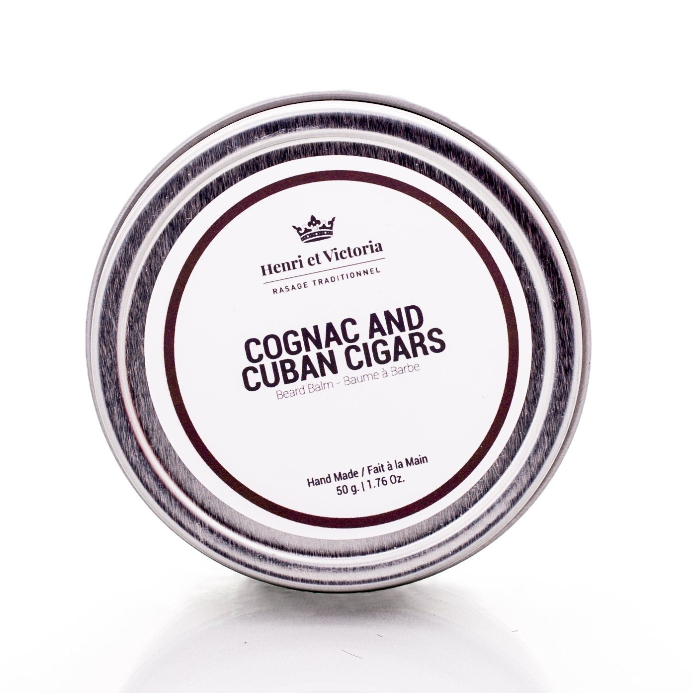 HENRI ET VICTORIA Cognac and Cuban Cigars Beard Balm Moisturizing, Non Greasy, Simple and Effective Ingredients | Hand made | 50g