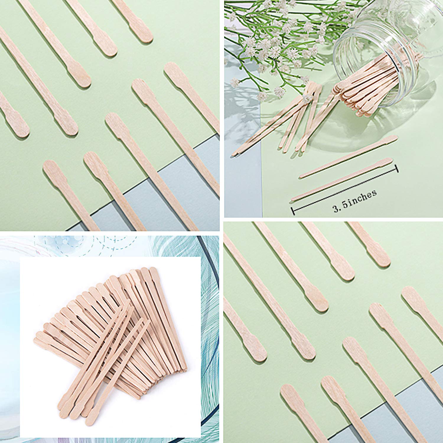 Whaline Wax Spatulas 400 Packs Small Wooden Waxing Applicator Sticks Wood Wax Spatulas Applicator Sticks for Face Eyebrows Hair Removal