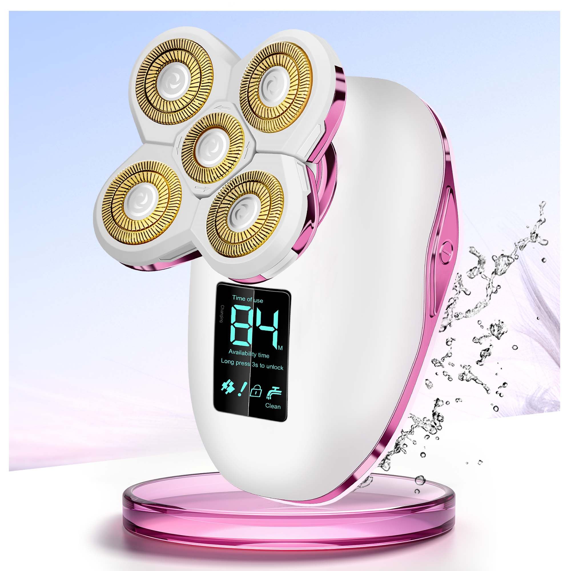 Electric Razors for Women-5D Floating Head IPX7 Waterproof Wet Dry Leg Hair Trimmer, USB-C