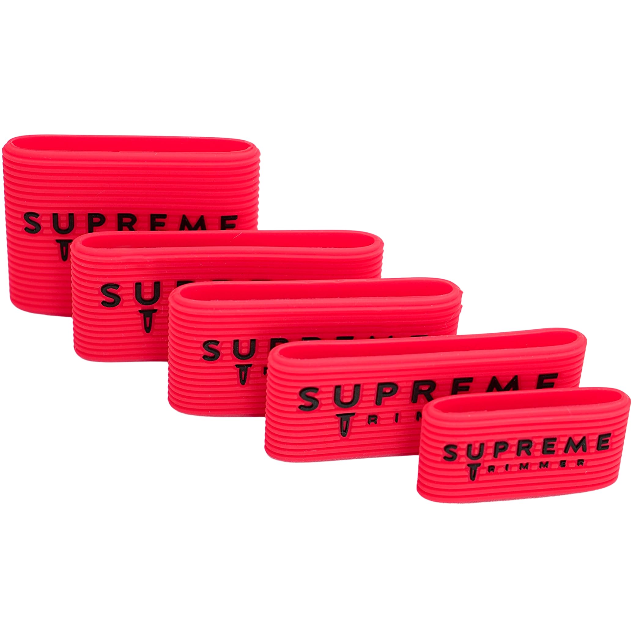 Clipper Grip SGR50 Professional Barber Grippers by Supreme Trimmer | 5 Piece Non-Slip Clipper Grips, Barber Sleeve for Clipper, Trimmer & Shaver | Red