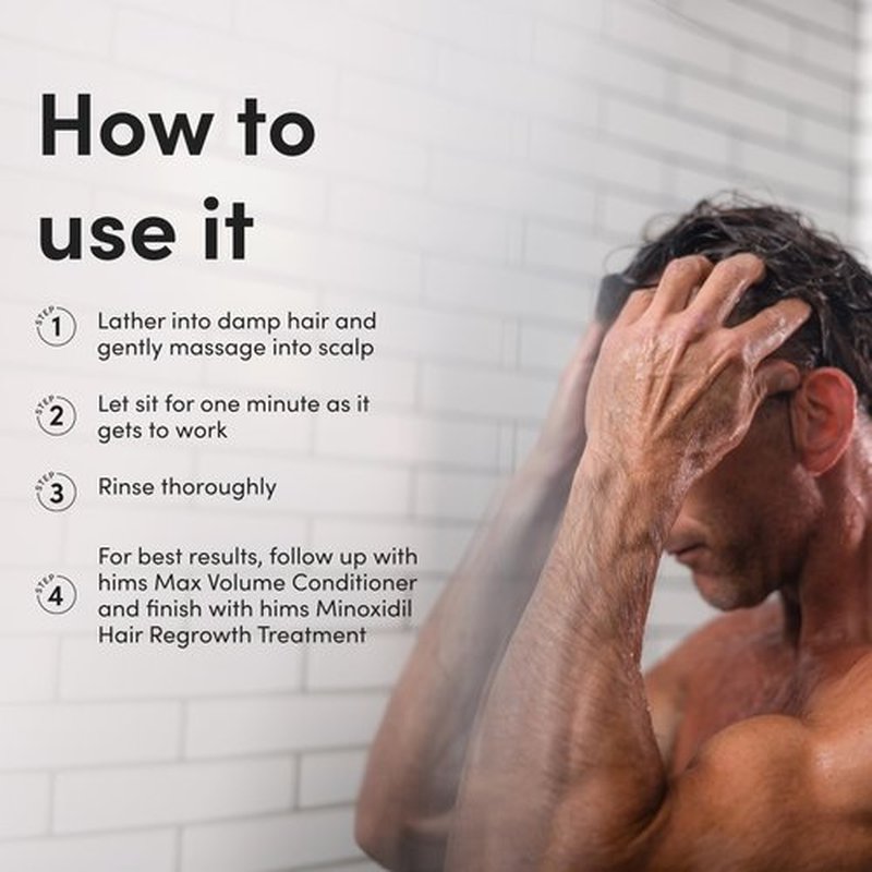 hims Max Volume Shampoo 2 Pack - Volumizing Shampoo for Men with Biotin - Citrus Spice - Men's Natural Shampoo Adds Volume, Shine & Bounce - 2 x 6.4 fl oz Bottles