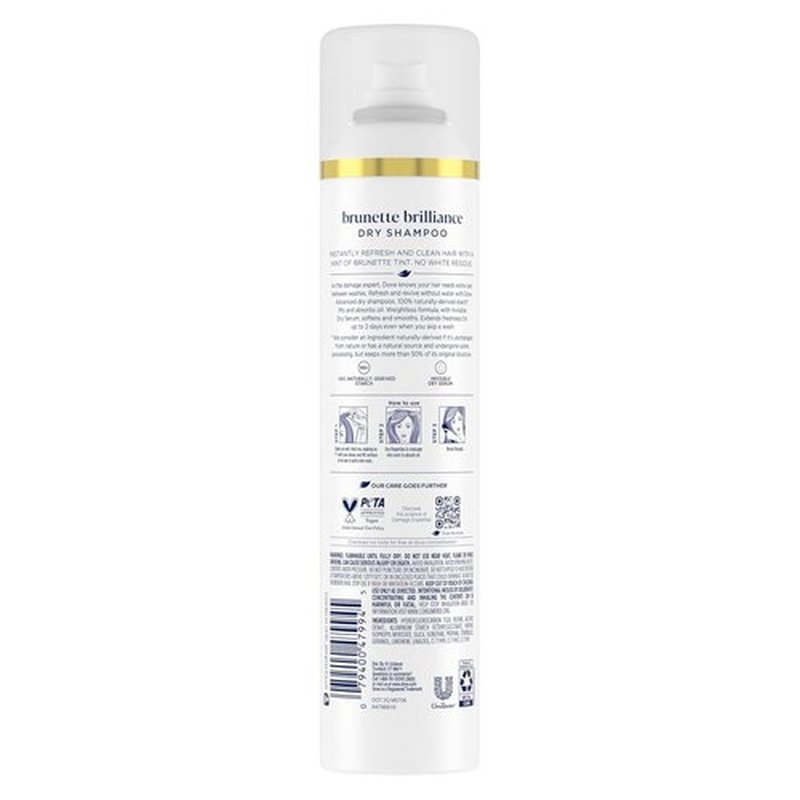 Dove Advanced Dry Shampoo - Brunette Brilliance for Refreshing & Reviving Hair - 7.3 oz