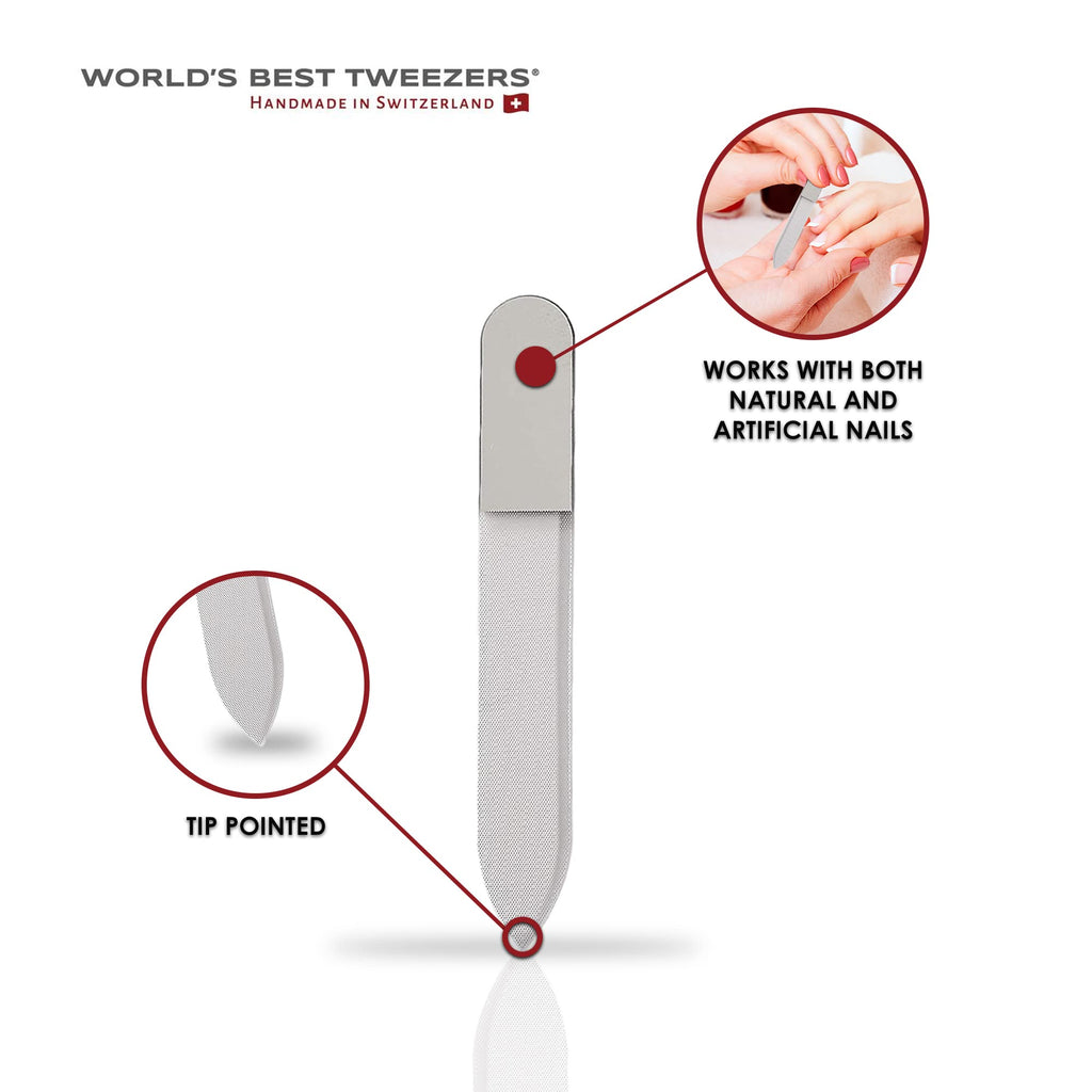 Regine Switzerland Deluxe Nano Laser Etched Manicure and Pedicure Set - Professional Foot File and Smoother Tool for Nail Shape and Finishing - Exfoliate Hardened Skin for Heels, Toes and Hands - Pink