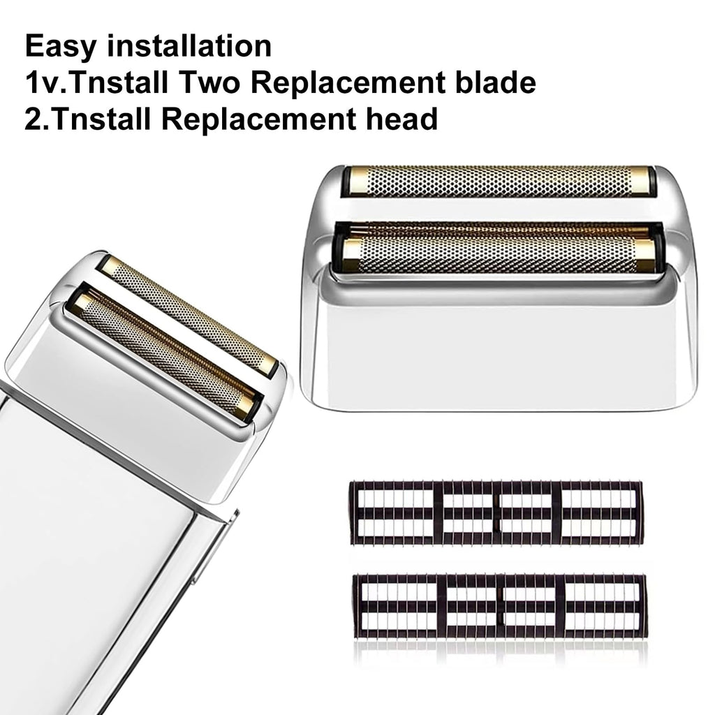 3 pack Professional Replacement Foil and Cutters for BaBylissPRO Barberology Double Foil Shaver, Compatible with BaBylissPRO Barberology FXFS2 Shaver，silver