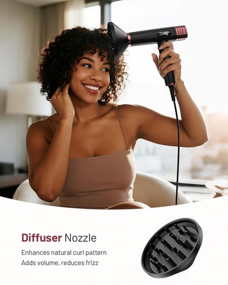 Skiennix Dual Voltage Ionic Hair Dryer - 1875W Fast Drying, Lightweight, No Heat Damage | Travel-Friendly Design