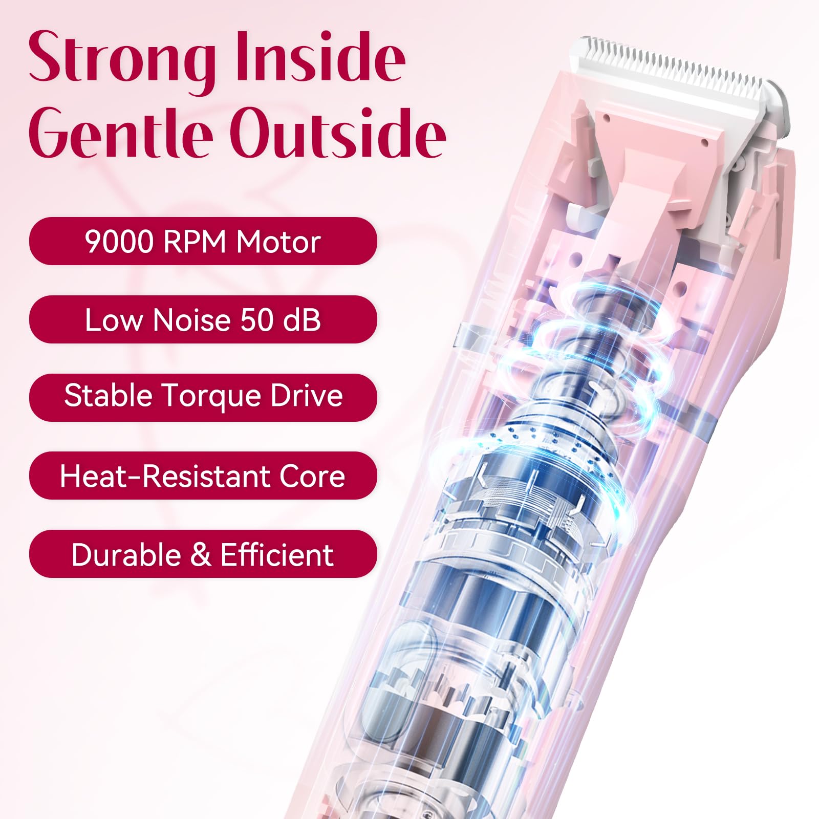 5-in-1 Bikini Trimmer for Women, Electric Razors Shaver IPX7 Waterproof, Cordless Body Hair Trimmer, Ceramic Blade, Facial & Pubic Hair Removal, Travel Portable (Pink)