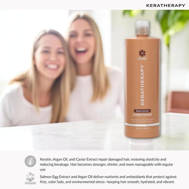 KERATHERAPY KeratinFIXX Repair Conditioner - 33.8 fl. oz. | Nourishing Formula for Dry, Damaged Hair with Caviar & Argan Oil