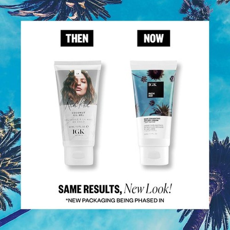 IGK RICH KID Wave Enhancing Air-Dry Cream - Hold, Texture & Shine | Vegan & Cruelty-Free