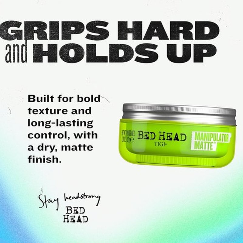 TIGI Bed Head Manipulator Matte Hair Wax - Strong Hold Styling Paste for Short to Medium Hair, 2.01 oz