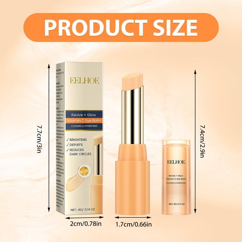 Tbexem Revive Glow Vitamin C Eye Balm - Hydrating Cream for Dark Circles & Puffiness (2PCS)
