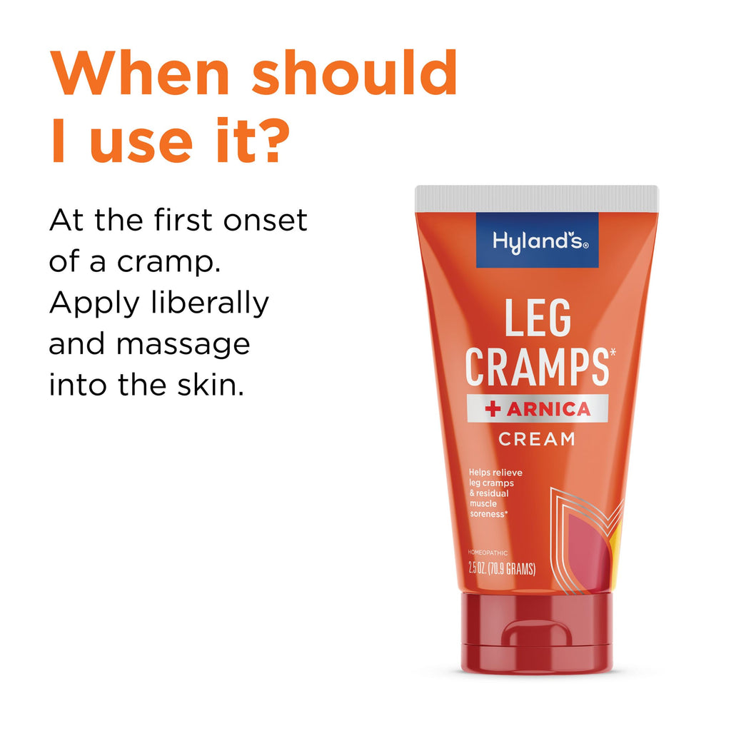 Hyland's Leg Cramps + Arnica Cream Pain Relief Ointment, Natural Relief of Calf, Leg and Foot Cramp, 2.5 oz