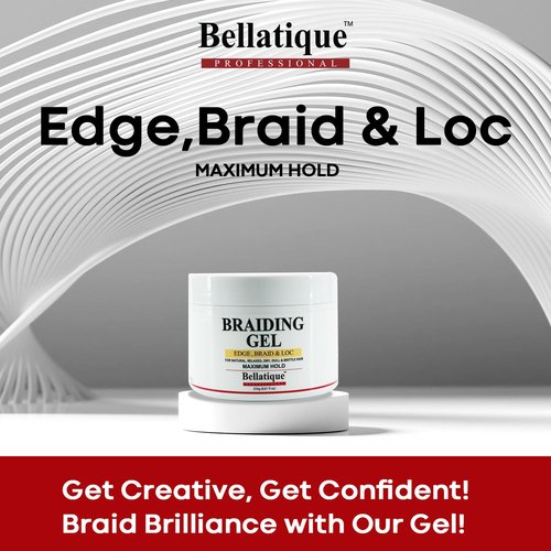 BELLATIQUE Edge, Braid, & Loc Maximum Hold Edge Control & Braiding Gel for Natural, Relaxed, Dry, Dull Hair - No Flaking, No Whitening, Fast Drying, High Shine, Maximum Hold Up to 48 Hrs (8.8 oz)