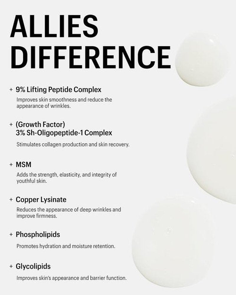 Allies of Skin Multi Peptides Face Serum - Collagen Boosting Anti-Aging Complex with 9% Peptides | Firms Skin & Reduces Wrinkles (1 oz)