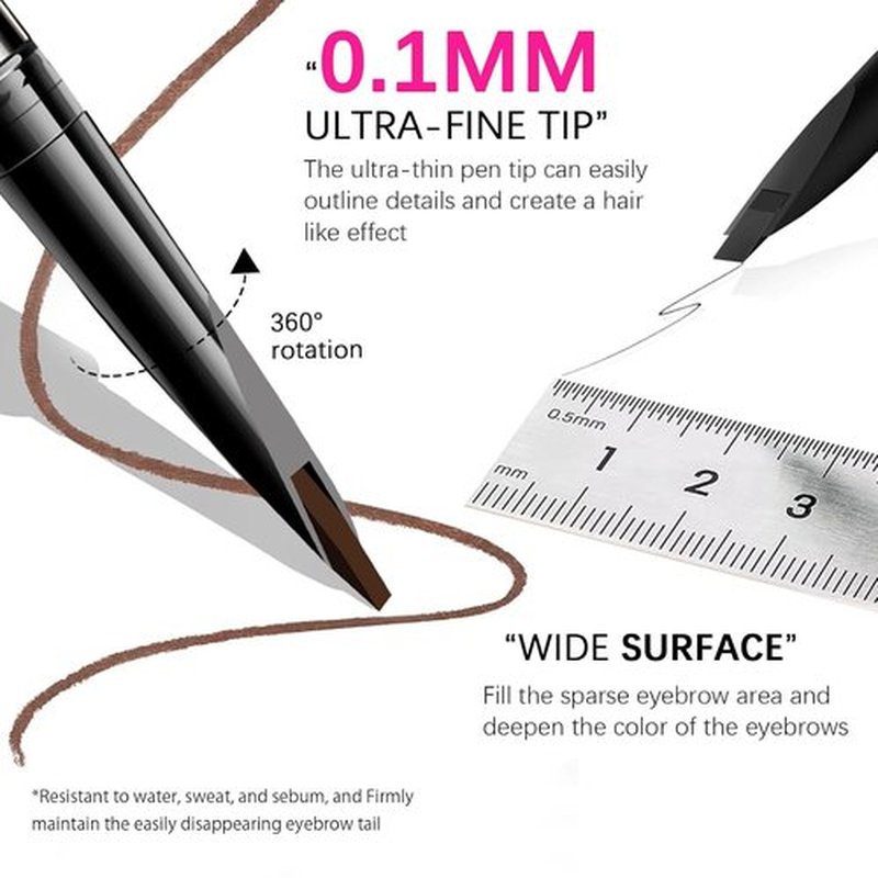 MAVENI Browcharm Microblading Eyebrow Pencil - Ultra-Fine 0.1mm Waterproof Definer | Mini 01 Black