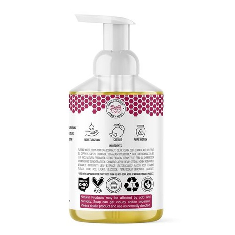 Beessential Foaming Hand Soap - All-Natural Grapefruit & Lemongrass with Aloe & Honey | 16 oz Made in USA