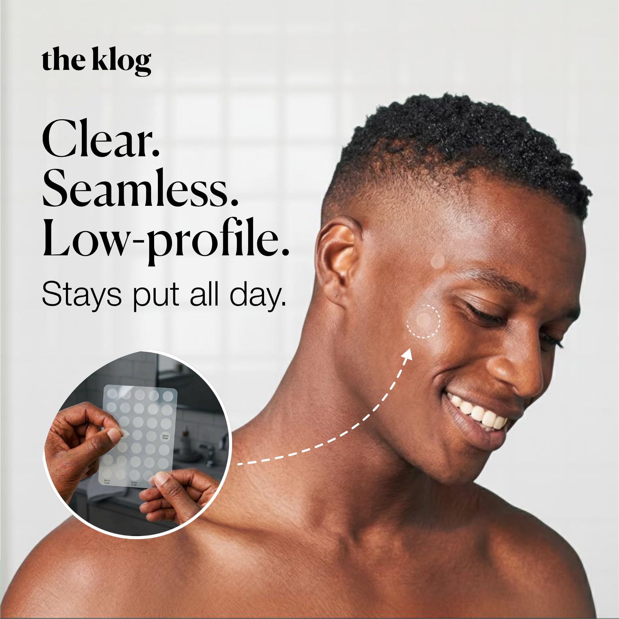 The Klog Soft Shield Pimple Patches by Soko Glam, Korean Facial Skin Care Hydrocolloid Acne Patches for Face & Body, Invisible Zit Stickers 10mm & 14mm, Vegan & Cruelty Free, 126 Dots (Pack of 3)