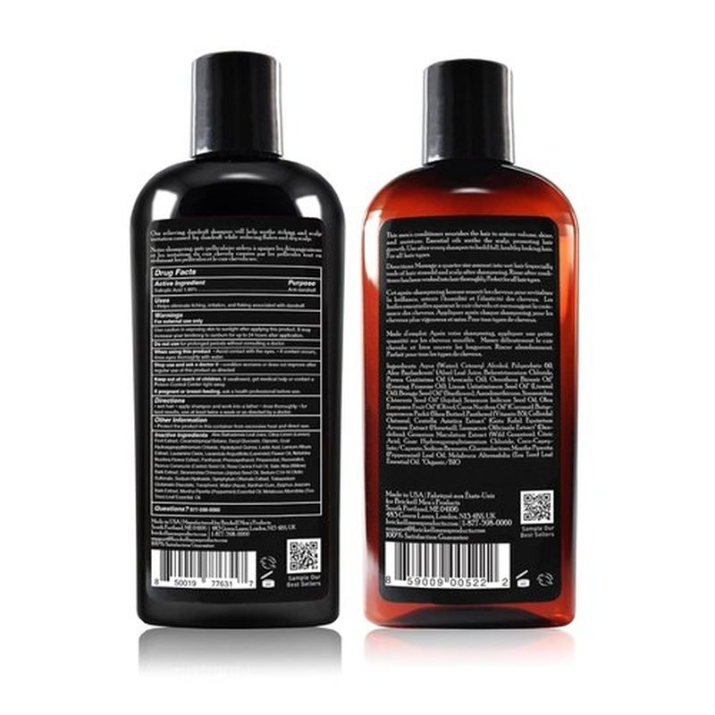 Brickell Men's Dandruff Shampoo & Conditioner Set - All-Natural, Organic Hair Care Routine for Men