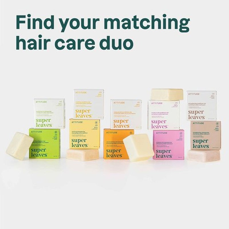 ATTITUDE Nourishing Shampoo Bar - Natural Avocado Oil & Blue Clay for Dry Hair | Vegan, 4 Oz