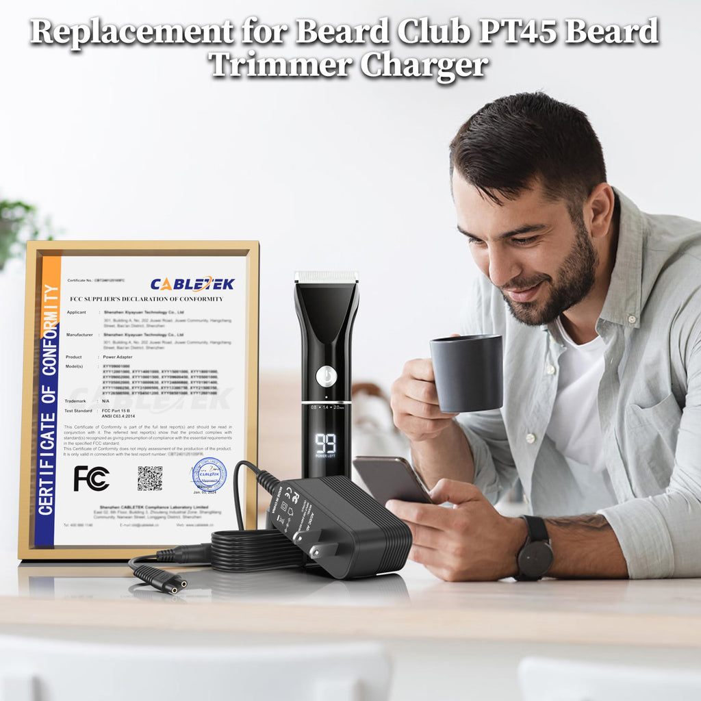 5V Charger for Beard Club Beard Trimmer Power Supply Replacement for Beard Club PT45 Beard Trimmer Charging Power Cord