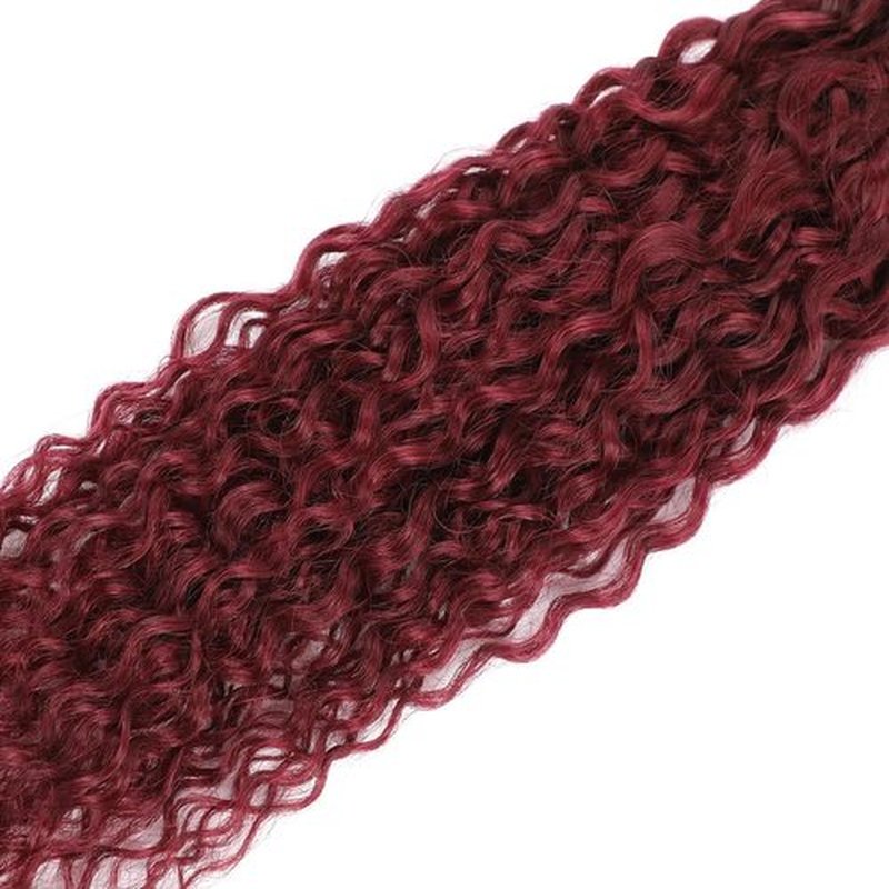 Peenoll Bundles Human Hair Burgundy 99J Jerry Curly Wave Human Hair Bundles 16 18 20 Inch 99J 100% Unprocessed 12A Soft Sewn In Hair with Double Weft for Black Women