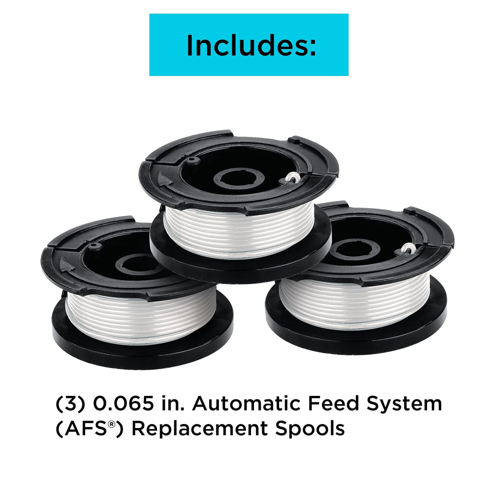 BLACK+DECKER Weed Eater String, Genuine OEM Authentic Trimmer Line, 3-Pack, 30-Feet of Replacement Spool, 0.065-Inch Diameter (AF1003ZP)