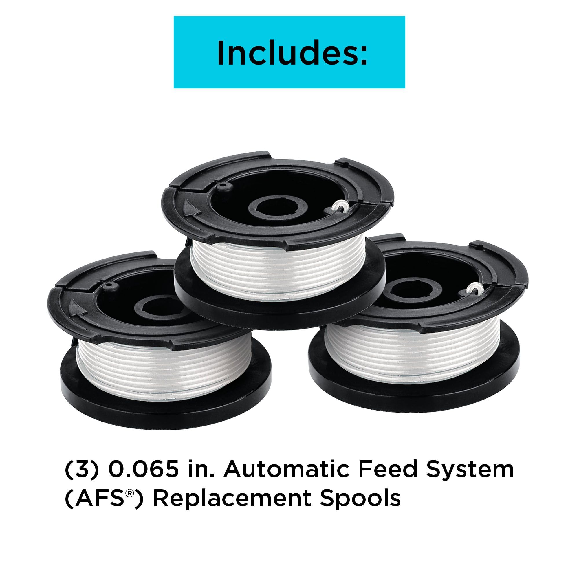 BLACK+DECKER Weed Eater String, Genuine OEM Authentic Trimmer Line, 3-Pack, 30-Feet of Replacement Spool, 0.065-Inch Diameter (AF1003ZP)