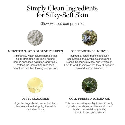 Ogee Silk Dream Facial Cleanser - Organic Daily Face Cleanser with Bioactive Peptides - Travel Size (1 oz | 30mL)