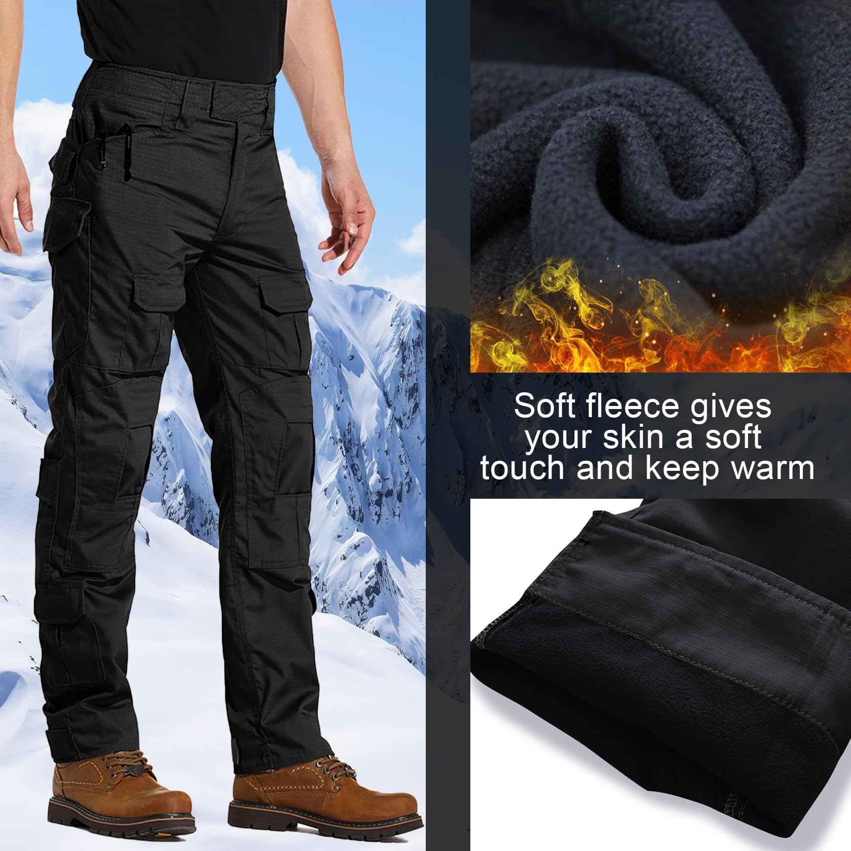 OCANXUE Men's Fleece Lined Tactical Pants