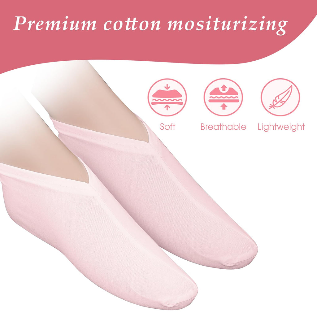 Wanmu 4 Pairs Moisturizing Socks Overnight, Lotion Socks for Dry Feet, Cotton Moisture Enhancing Socks, Soft Spa Absorbing Socks for Foot Care, Cosmetic Therapy Socks for Women and Men