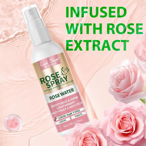 Coconut Heat Protectant Spray - Keratin Protein Hair Serum Anti Frizz Control Repair - Rose Water Moisturize Anti-Frizz Smooth Products (3PCS)