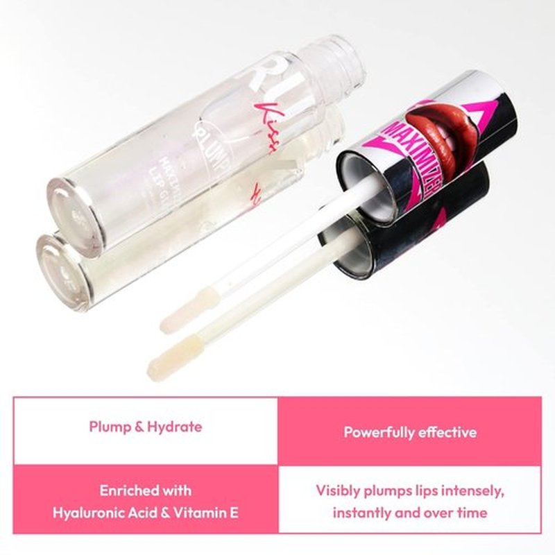 Ruby Kisses Plumping Lip Gloss - Hydrating High-Shine Lip Plumper | Voluminous & Smoothing, 4 Colors, 0.15 FL oz.