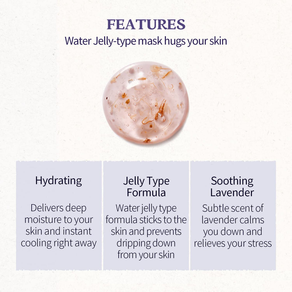 SKINFOOD Lavender Food Mask 120g (4.23 oz.) - Panthenol Contains Hydrating & Cooling Gel Wash-off Mask for Sensitive Skin, Natural Lavender Therapy, Shower-Proof Texture - Wash Off Exfoliating Mask