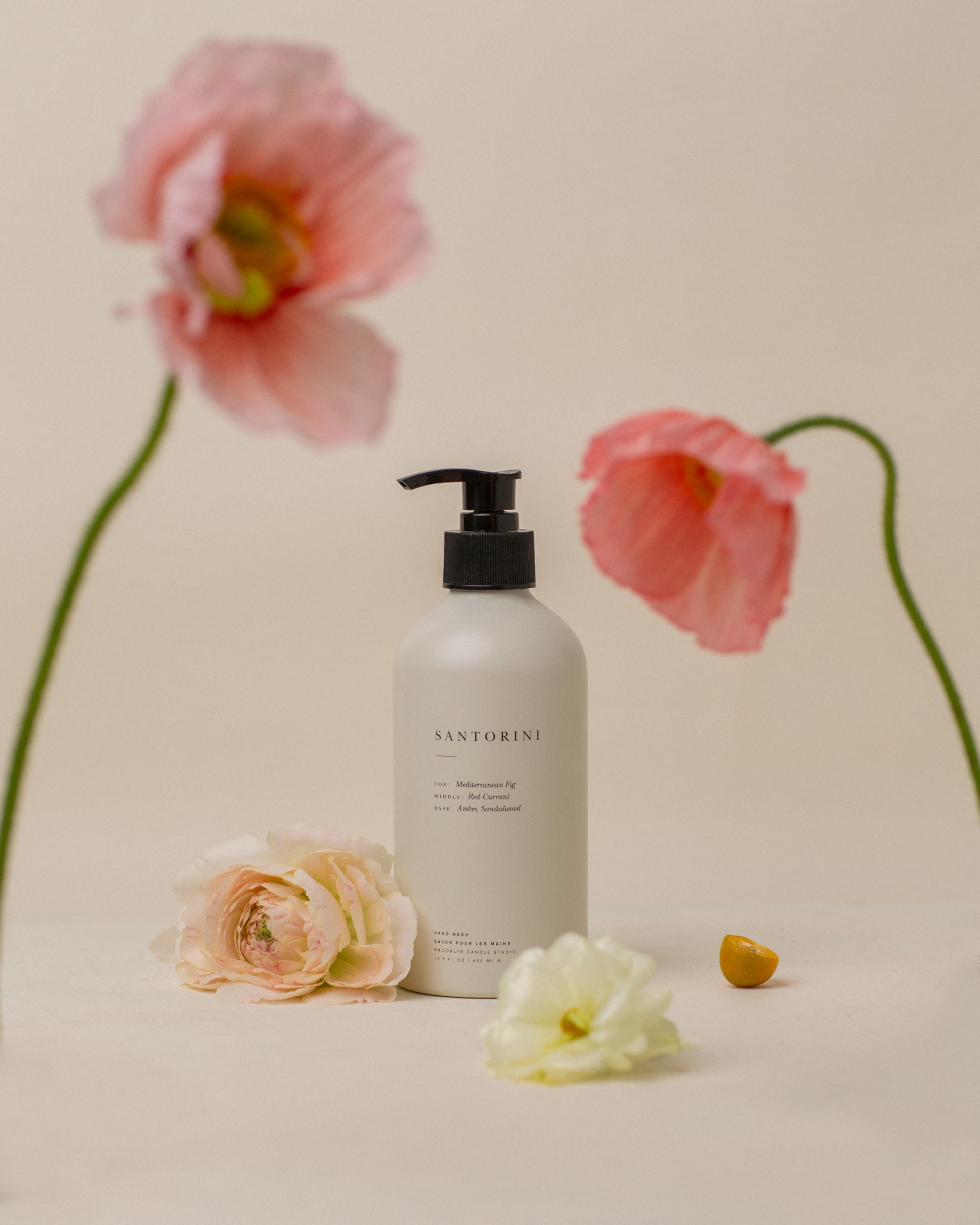 Brooklyn Candle Studio Santorini Hand Wash - Nourishing & Moisturizing Hand Soap, Fig, Sandalwood & Amber, Organic Ingredients, Vegan, Paraben Free, 13.5oz
