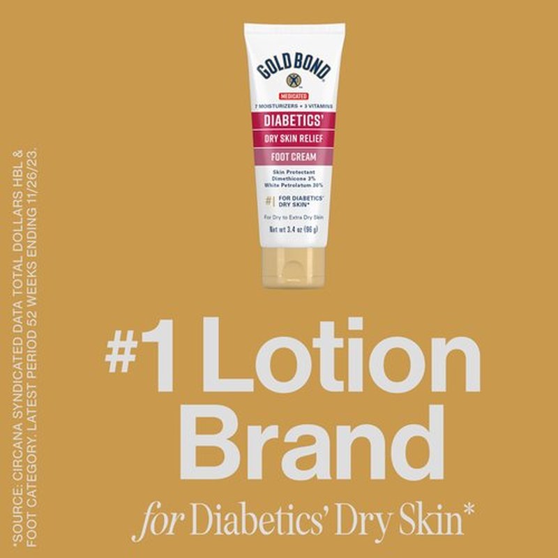 Gold Bond Diabetics' Dry Skin Relief Foot Cream and Healing Hand Cream Bundle, 3.4 oz. and 3 oz.