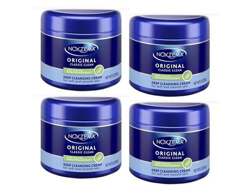 Noxzema Deep Cleansing Cream - Original Formula | 2 oz Tub (Pack of 4) for Clear Skin