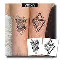 UBICA Semi Permanent Tattoos, 2 Sheets Realistic Temporary Tattoos for Women, Fake Tattoos for Wrists Ankles Neck, Waterproof, No Reflective, Lasts 1-2 Weeks (Large floral & Geometric Flower Moon)