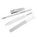 Tweezerman Glass Manicure Set-Clipper, Cuticle Pusher, Glass File, Buffer
