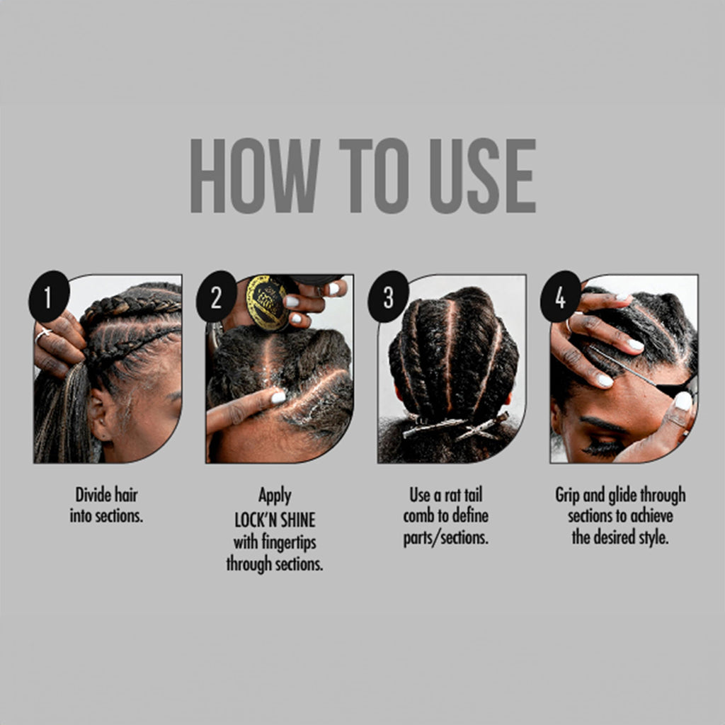 Braid Formula Lock'n Shine - Extreme Firm Hold (8oz/236ml) for Locs, Twists, Braids | High Shine, Long-lasting, Anti-Frizz | Infused with Vitamin B for Strength and No Flaking or Breakage