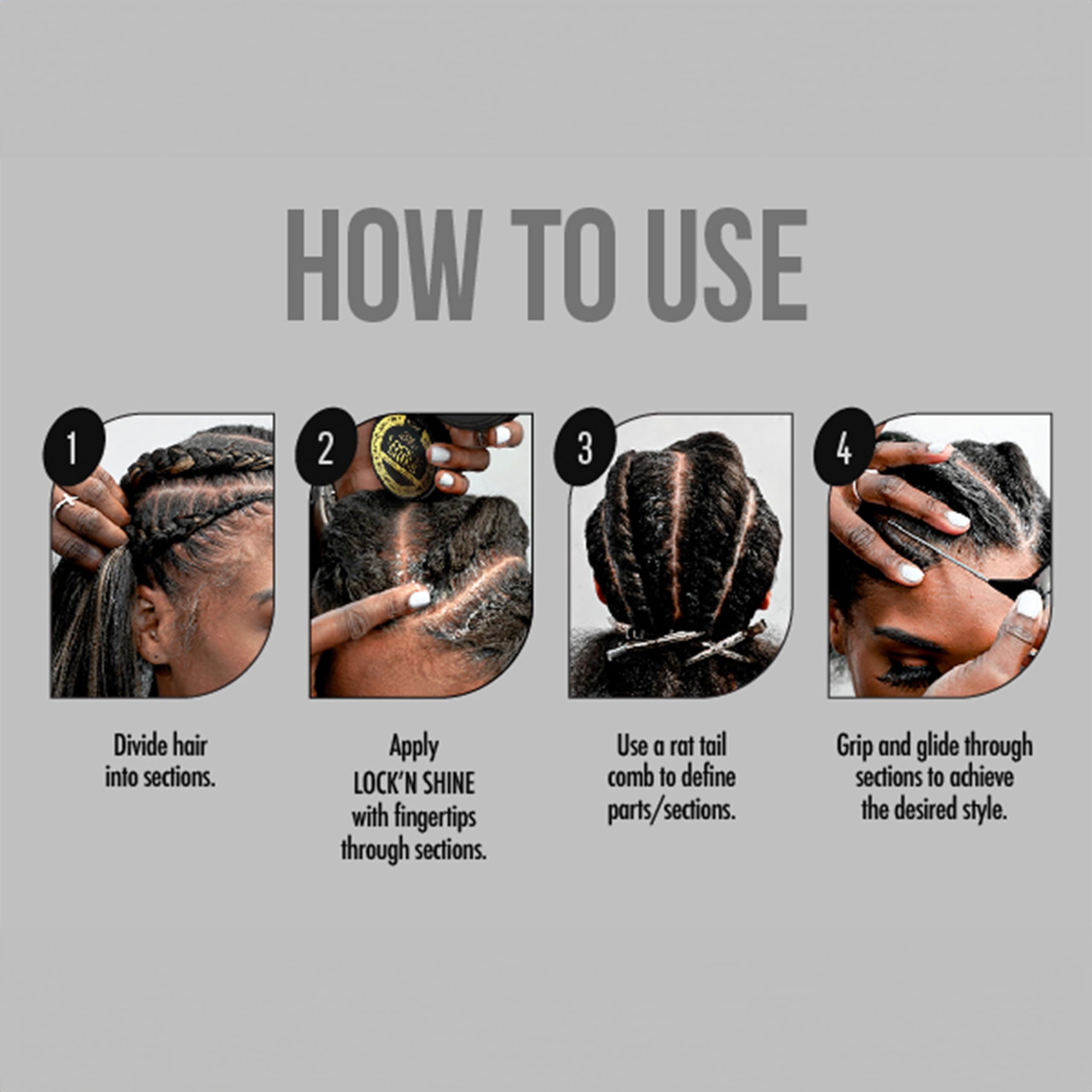 Braid Formula Lock'n Shine - Extreme Firm Hold (8oz/236ml) for Locs, Twists, Braids | High Shine, Long-lasting, Anti-Frizz | Infused with Vitamin B for Strength and No Flaking or Breakage