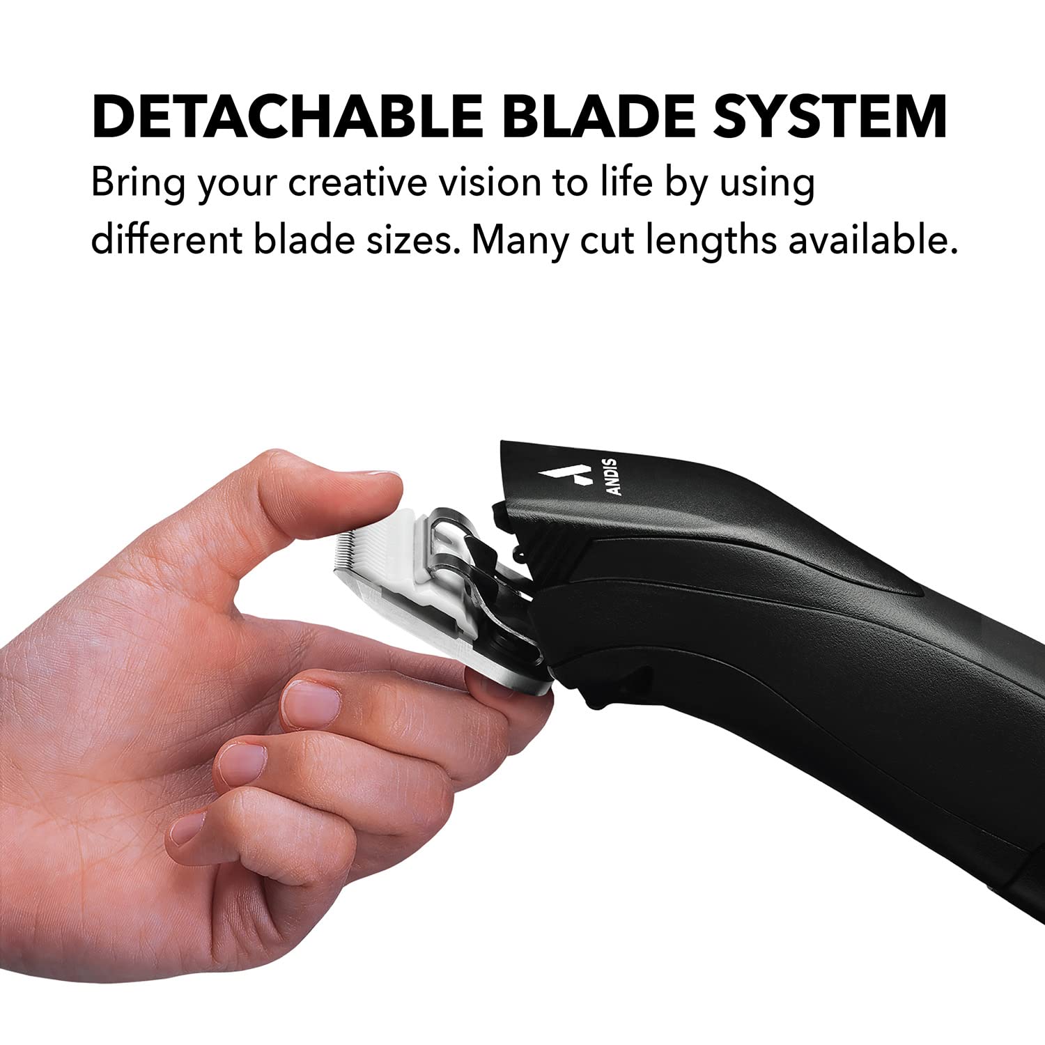 Andis – 64480, Ceramic Edge Carbon-Infused Detachable 0.5mm Clipper Blade - Close Cutting, Body Grooming Blades - Compatible With Most Andis, Oster A5, Series Clipper - Size 1/50" Cut Length, Chrome