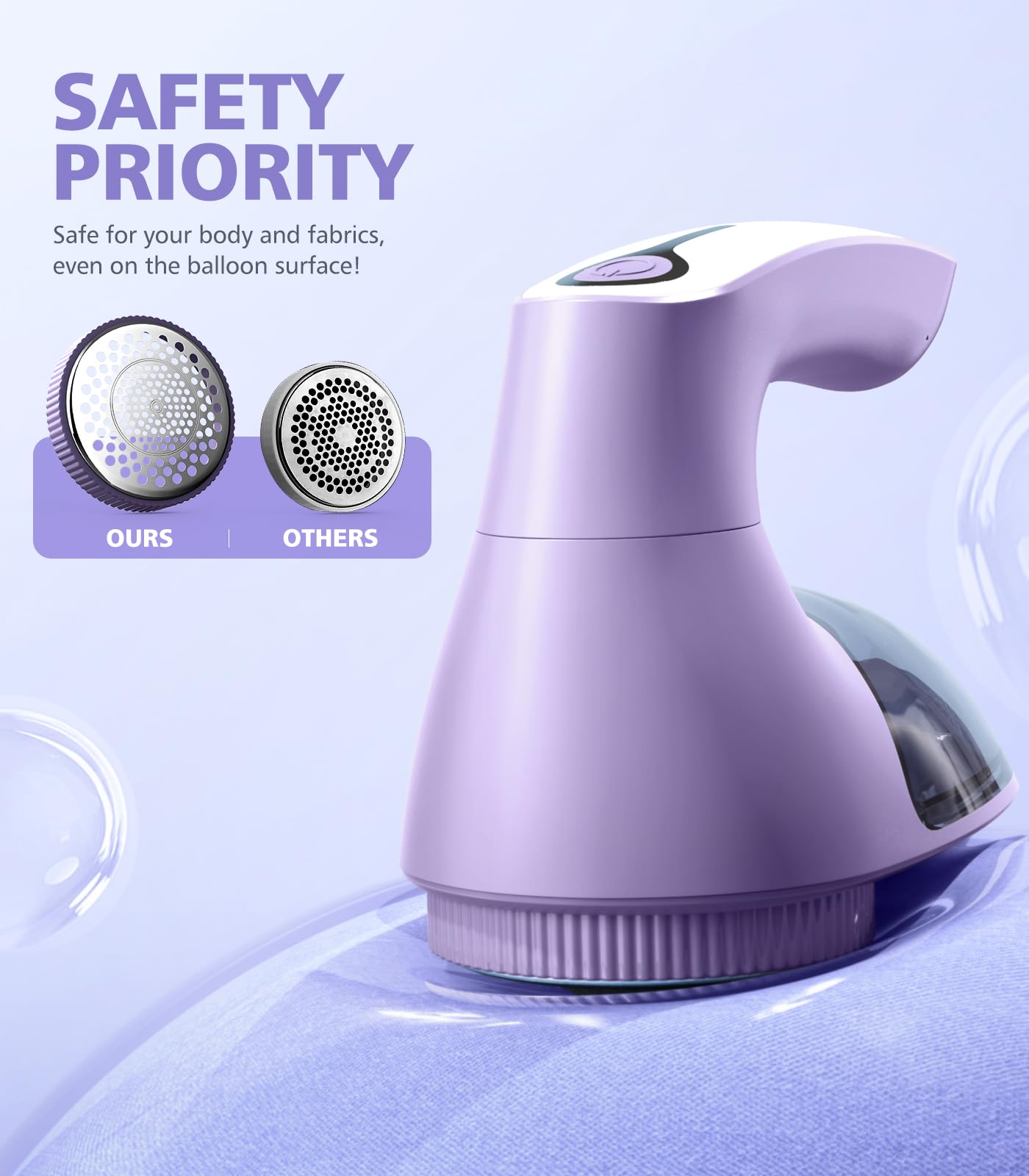 POPCHOSE Fabric Lint Shaver, 6-Leaf Blades & 2 Speed, Rechargeable