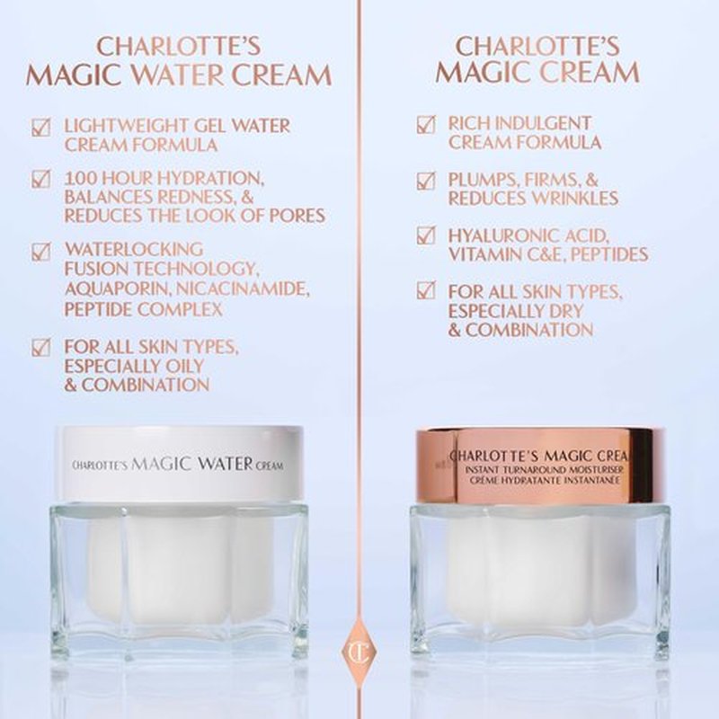 Charlotte Tilbury Magic Cream with Hyaluronic Acid - Hydrating Face Moisturizer for Dry Skin - Anti-Aging Face Cream with Vitamins C & E, Peptides to Smooth & Firm for Perfect Makeup Base (30ml)