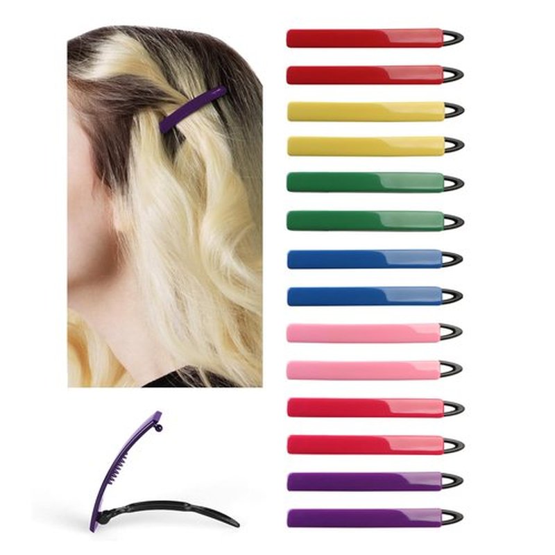 AURORA PIN 14pcs Hair Barrettes Set for Women and Girls, Hair Clips for Thick Thin Fine Hair, Non-metal Hair Accessories, Non-Slip Grip Handmade Snap Hairpin, BPA Free, Made in KOREA