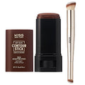 Kiss New York Airy Velvet Contour Stick - Cool Toned Face Sculpting Cream with Dual-Ended Brush | 0.70 Oz