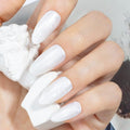 MAYCHAO Pearl Gel Nail Polish, 15ML Pearlescent Shell Shimmer Mermaid White Gel Polish Swirl Thread Effect Soak Off UV LED Lamp Curing for Nail Art Manicure Salon DIY at Home, 0.5 OZ